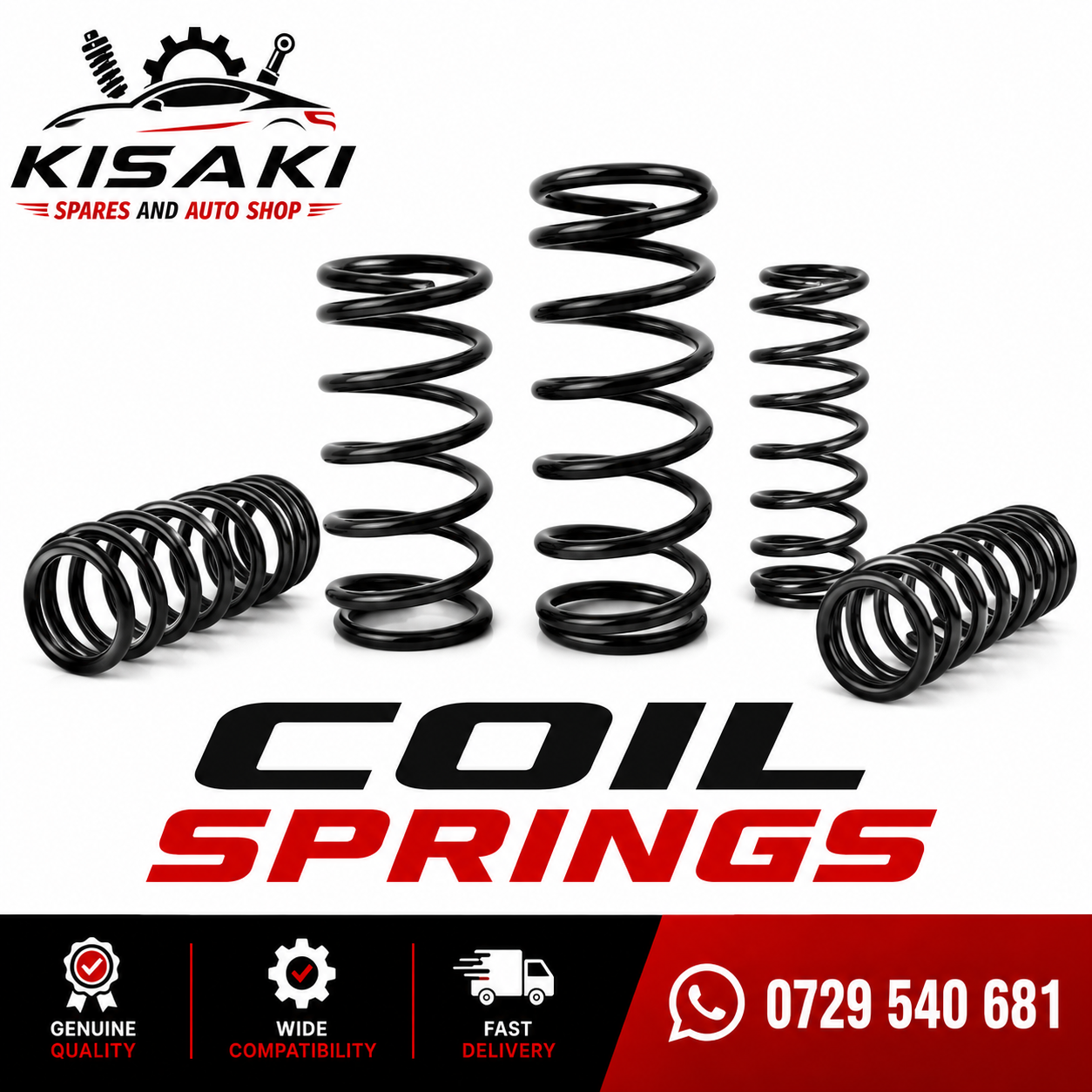 Kisaki Spares coil springs range — genuine quality, wide compatibility